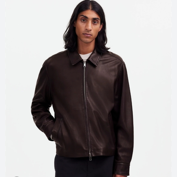 Madewell Other - Madewell Leather Zip-Front Jacket  NWT Size XS $548 Retail Brown NR668